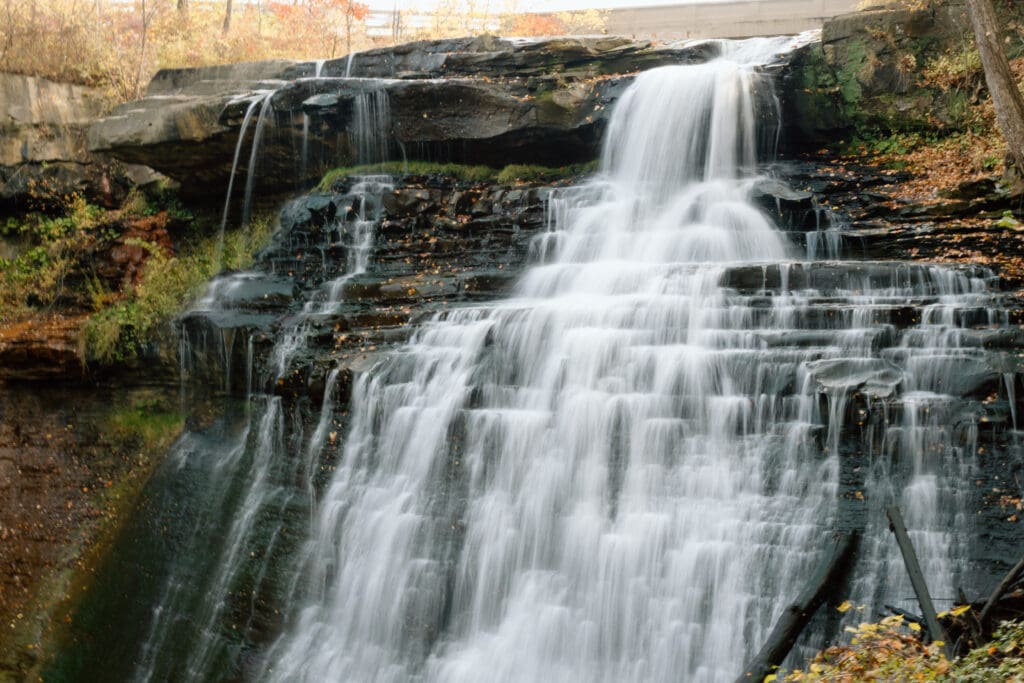 Brandywine Falls in slow motion at Cuyahoga Valley National Park.
