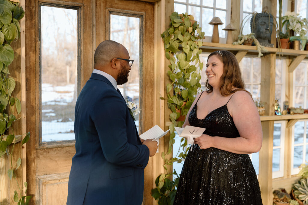 D & Q reading their vows. 