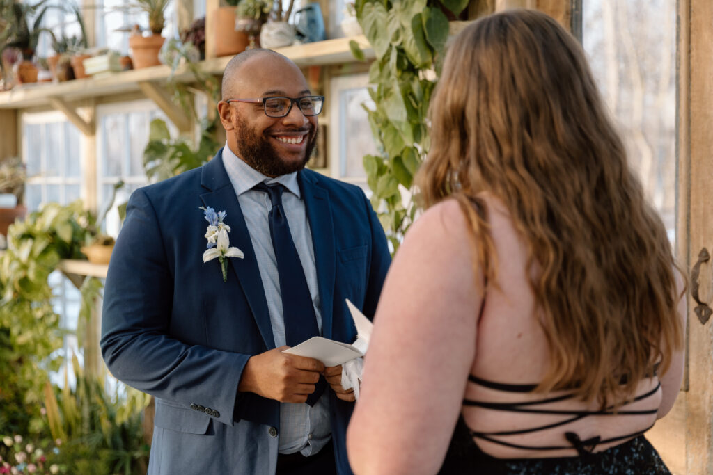 D & Q reading their vows. 