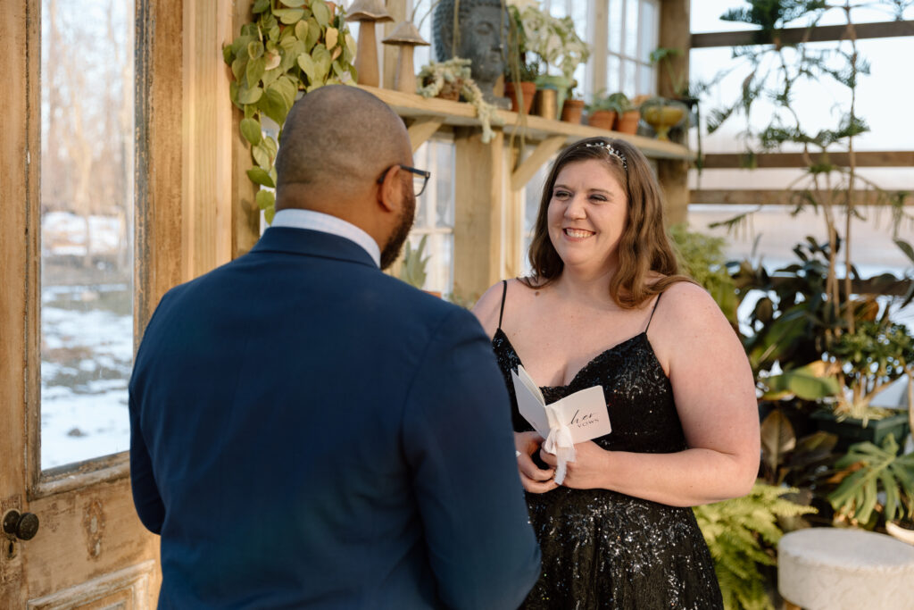 D & Q reading their vows. 