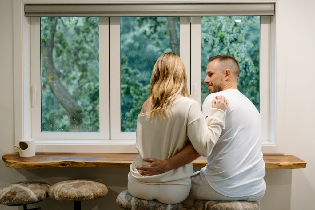 Couple enjoying a morning coffee