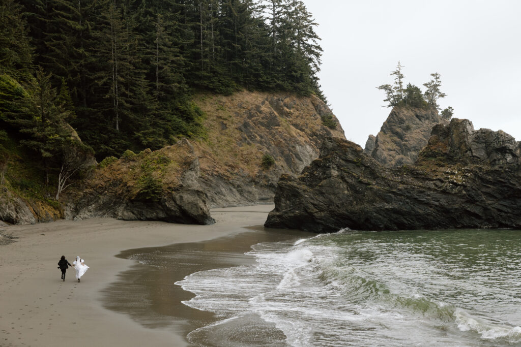 Couple running on Secret Beach